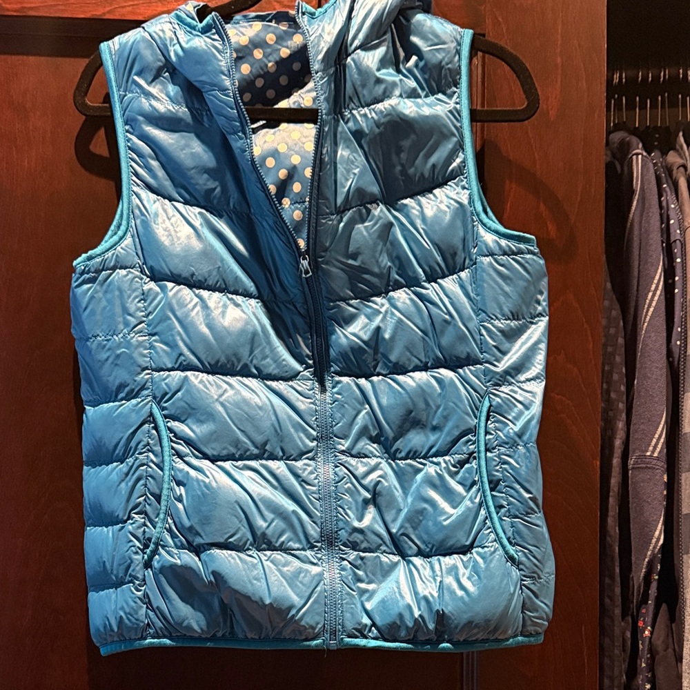 Uniqlo Blue and White Polka Dot Jacket